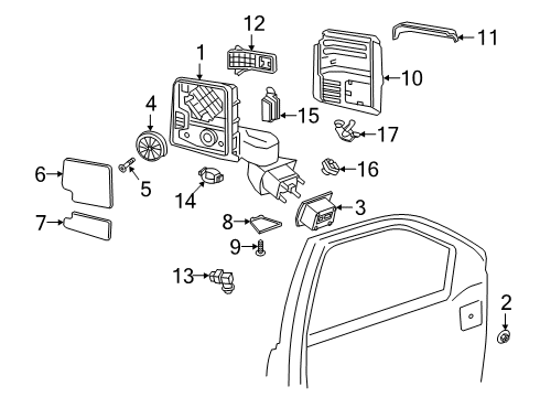 2021 Chevy Silverado 1500 Cover, O/S Rr View Mir Hsg Upr *Chrome Diagram for 84468909