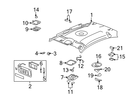 2008 Saturn Aura Interior Trim - Roof Diagram 4 - Thumbnail