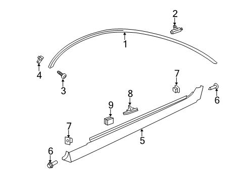 2011 Chevy Caprice Exterior Trim - Pillars, Rocker & Floor Diagram