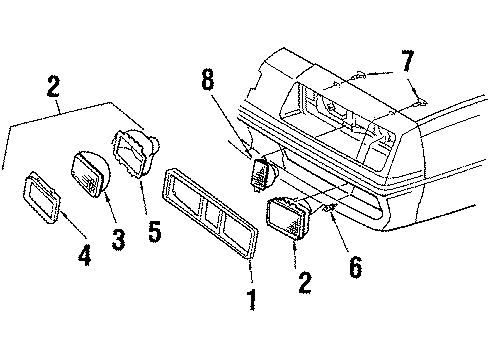 1984 Oldsmobile Firenza Headlamps, Electrical Diagram