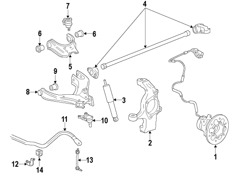 2013 GMC Sierra 3500 HD Front Suspension, Control Arm Diagram 3 - Thumbnail