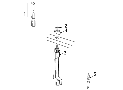 2000 Chevy Camaro Bracket Assembly, Radio Antenna Diagram for 10425534