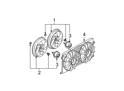 2000 Cadillac DeVille Cooling System, Radiator, Water Pump, Cooling Fan Diagram