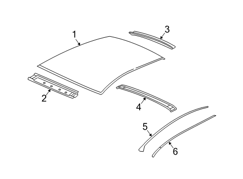 2008 Chevy Malibu Roof & Components, Exterior Trim Diagram