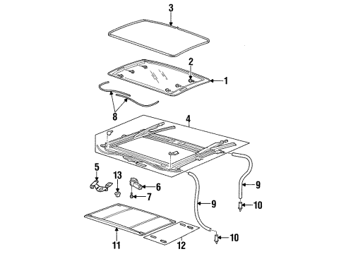 1999 Chevy Lumina Cable Kit,Sun Roof Actuator <Use 1C3L 4950A> Diagram for 12531226