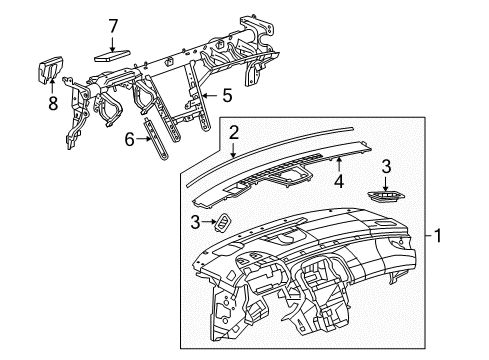 2010 Buick LaCrosse Cluster & Switches, Instrument Panel Diagram 1 - Thumbnail