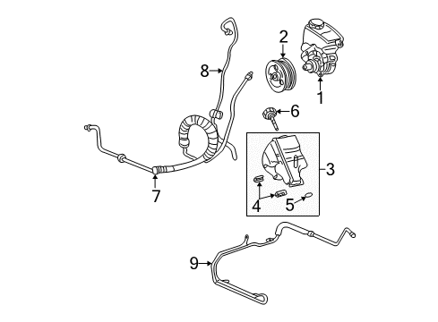 2004 Buick Rendezvous PUMP ASM,P/S Diagram for 19369085