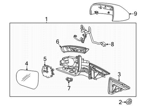 2022 Cadillac CT4 Mirrors Diagram 2 - Thumbnail