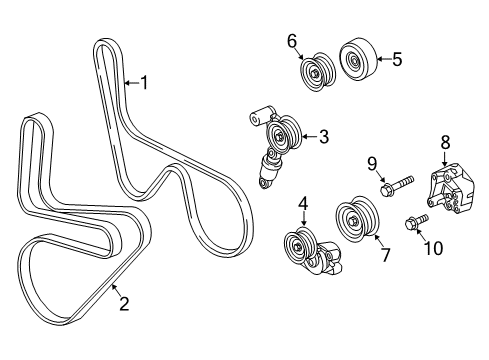 2019 Chevy Corvette Belts & Pulleys, Cooling Diagram 1 - Thumbnail