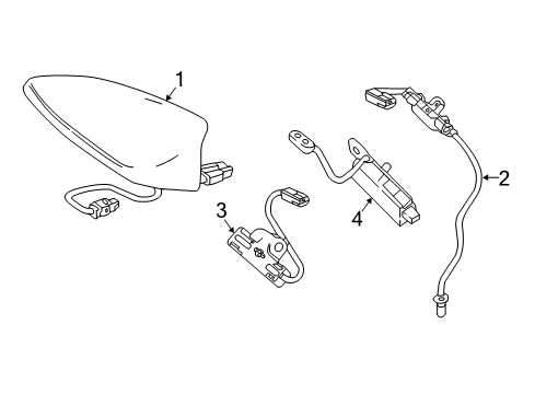 2018 Chevy Malibu Antenna Assembly, High Freq Eccn=5A991 *Black Diagram for 84400602