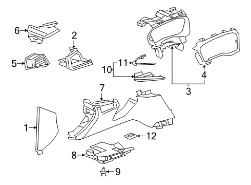 2020 Cadillac XT6 Outlet Assembly, Instrument Panel Outer Air Diagram for 84095201