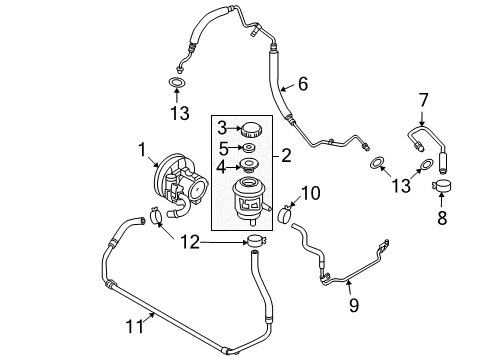 2008 Chevy Aveo5 P/S Pump & Hoses, Steering Gear & Linkage Diagram 3 - Thumbnail