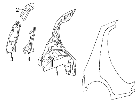 2014 Chevy Spark Inner Structure - Quarter Panel Diagram