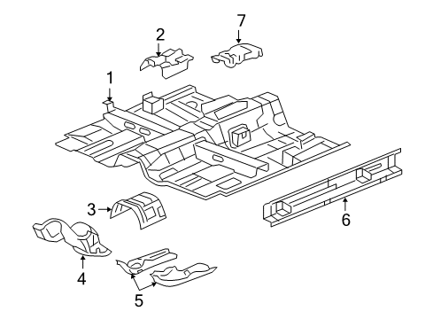 2007 Pontiac G6 Pillars, Rocker & Floor - Floor & Rails Diagram 2 - Thumbnail