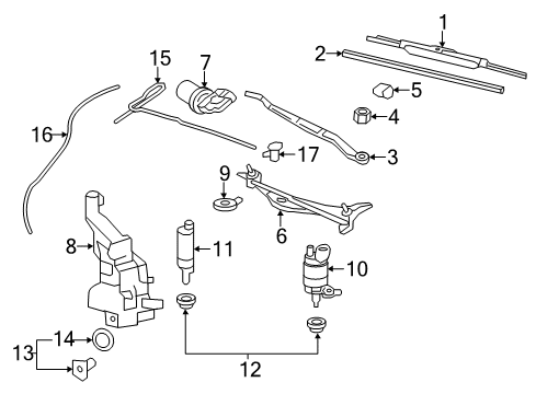 2010 Cadillac CTS Wiper & Washer Components Diagram 3 - Thumbnail