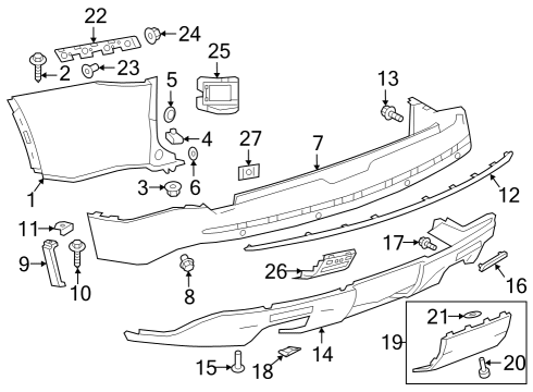 2020 Chevy Traverse Rear Bumper Diagram 1 - Thumbnail