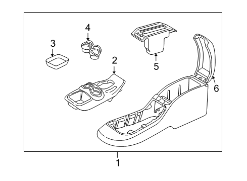 2001 Oldsmobile Bravada Center Console Diagram 1 - Thumbnail