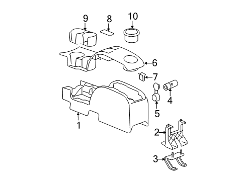 2008 Chevy HHR Console Assembly, Front Floor Rear Upper *Light Cashmere Diagram for 15821379