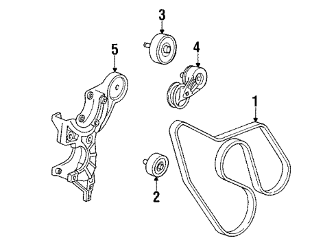 1988 Chevy C3500 Belt,Fan & A/C Compressor & Secondary Air Injection Pump & Generator & P/S P Diagram for 10230725