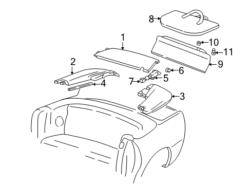 1999 Chevy Camaro Latch Assembly, Folding Top Stowage Compartment Cover Diagram for 10225726