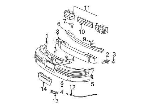 2000 Pontiac Grand Am Plate,Front License Plate Name (Primed) Diagram for 12365279