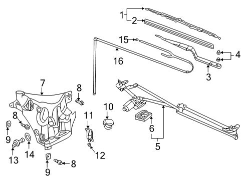 2002 Pontiac Aztek Container Kit,Windshield Washer Solvent Diagram for 19151260