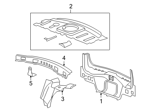 2005 Cadillac STS Rear Body Diagram