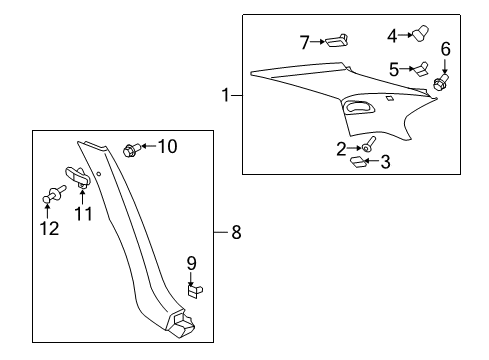 2011 Cadillac CTS Panel Assembly, Quarter Upper Trim *Light Ttnum Diagram for 22829321