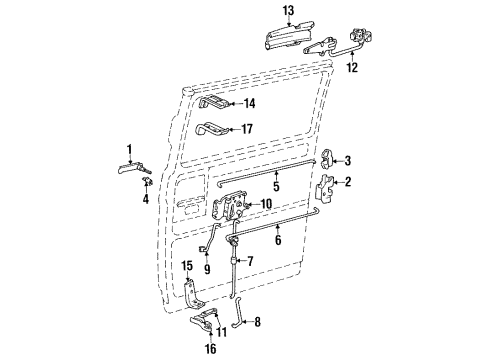 1994 Chevy G20 Side Loading Door - Glass & Hardware Diagram 2 - Thumbnail