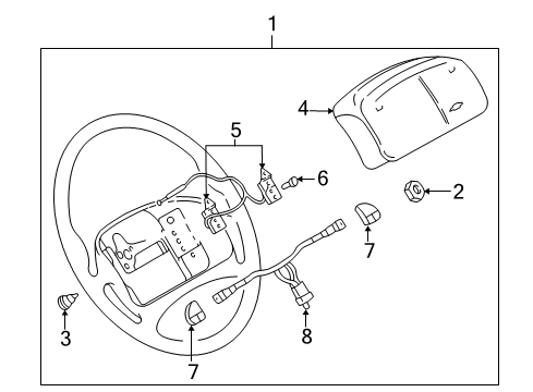 2005 Chevy Impala Steering Wheel Assembly *Blue Diagram for 15219865