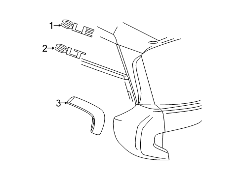 2020 GMC Terrain Exterior Trim - Quarter Panel Diagram