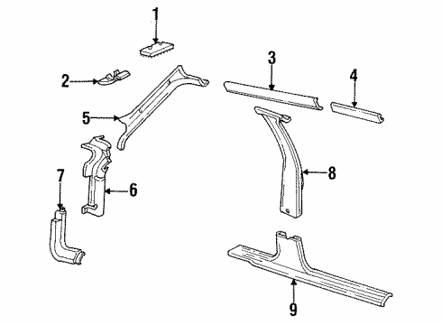 1993 Chevy Cavalier Str, Fastener T/Finish Panel Headlining Diagram for 20380766