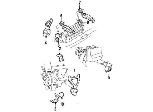 1999 Cadillac DeVille Engine & Trans Mounting Diagram