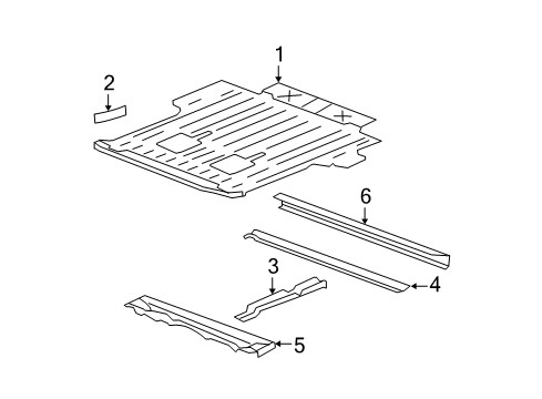 2007 Chevy Avalanche Rear Body - Floor & Rails Diagram