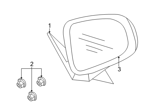 2007 Chevy Monte Carlo Mirror Assembly, Outside Rear View *Black Diagram for 10352938