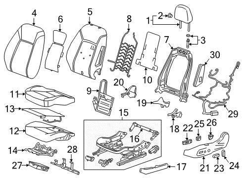 2018 Buick Regal Sportback Cover Assembly, Front Seat Cushion *Shale Diagram for 39112267