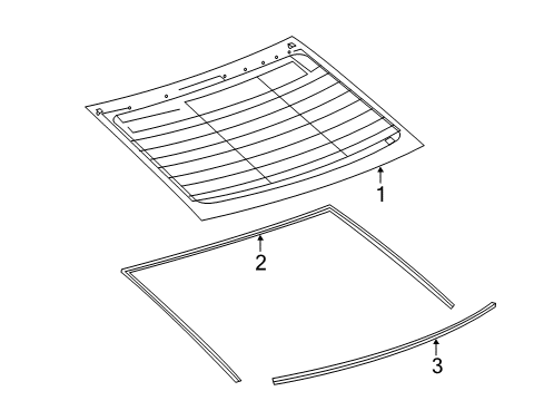 2014 Cadillac CTS Back Glass, Reveal Moldings Diagram 2 - Thumbnail