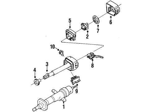 1989 Chevy Beretta Steering Column Assembly Diagram 1 - Thumbnail