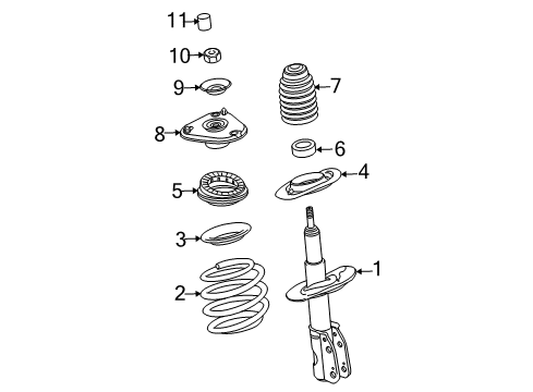 2008 Cadillac DTS Struts & Components - Front Diagram