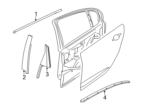 2012 Chevy Caprice Exterior Trim - Rear Door Diagram