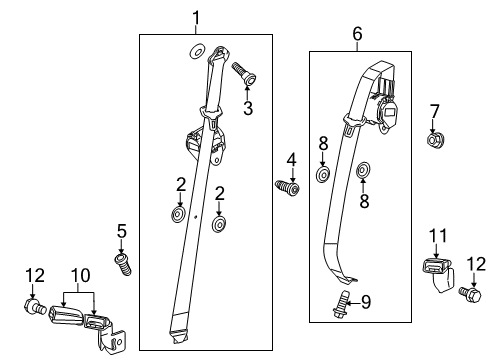 2014 GMC Terrain Seat Belt, Body Diagram 2 - Thumbnail