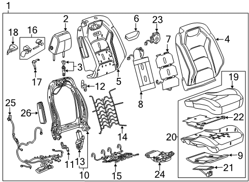 2021 Chevy Camaro Handle Assembly, Front Seat Easy Entry *Black Diagram for 84139982