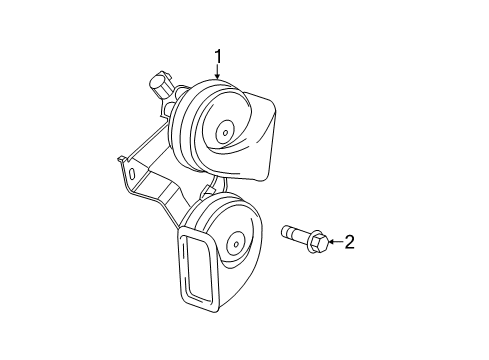 2015 Cadillac ATS Horn Assembly, Dual Diagram for 22983299