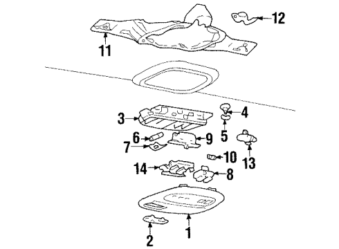 2001 Oldsmobile Aurora Pushbutton,Roof Console Reading Lamp Switch *Neutral Diagram for 12482916