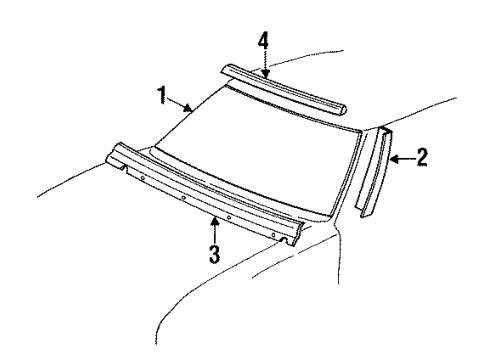 1990 Pontiac Bonneville Windshield Glass Diagram