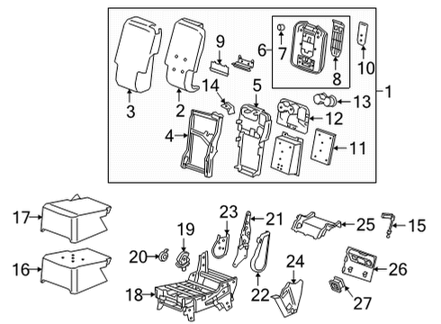 2023 Chevy Silverado 2500 HD Cover Assembly, F/Seat Cush Ctr *Black Diagram for 84462168