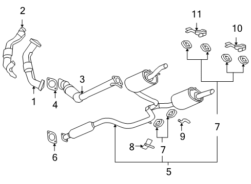 2009 Chevy Impala 3Way Catalytic Convertor Assembly (W/ Exhaust Manifold P Diagram for 25820197