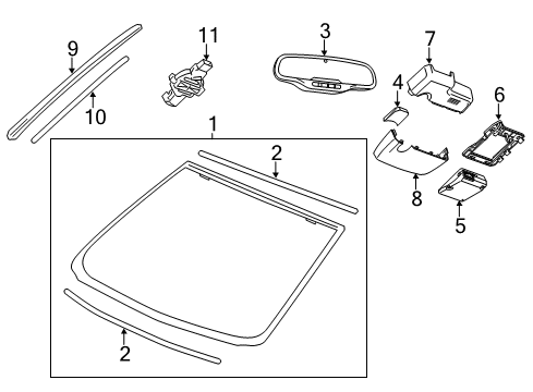 2016 Chevy SS Cover,Windshield Multifunction Sensor Mount Bracket Lower Diagram for 92272785