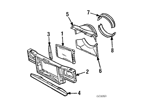 1986 GMC Caballero Radiator & Components Diagram