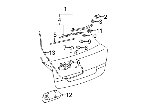 2005 Chevy Malibu Cover, Rear Window Wiper Motor *Neutral Diagram for 10368807